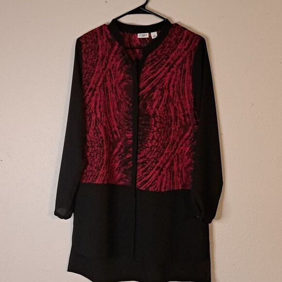 Cato tunic button down long sleeve blouse size medium new - Picture 1 of 6